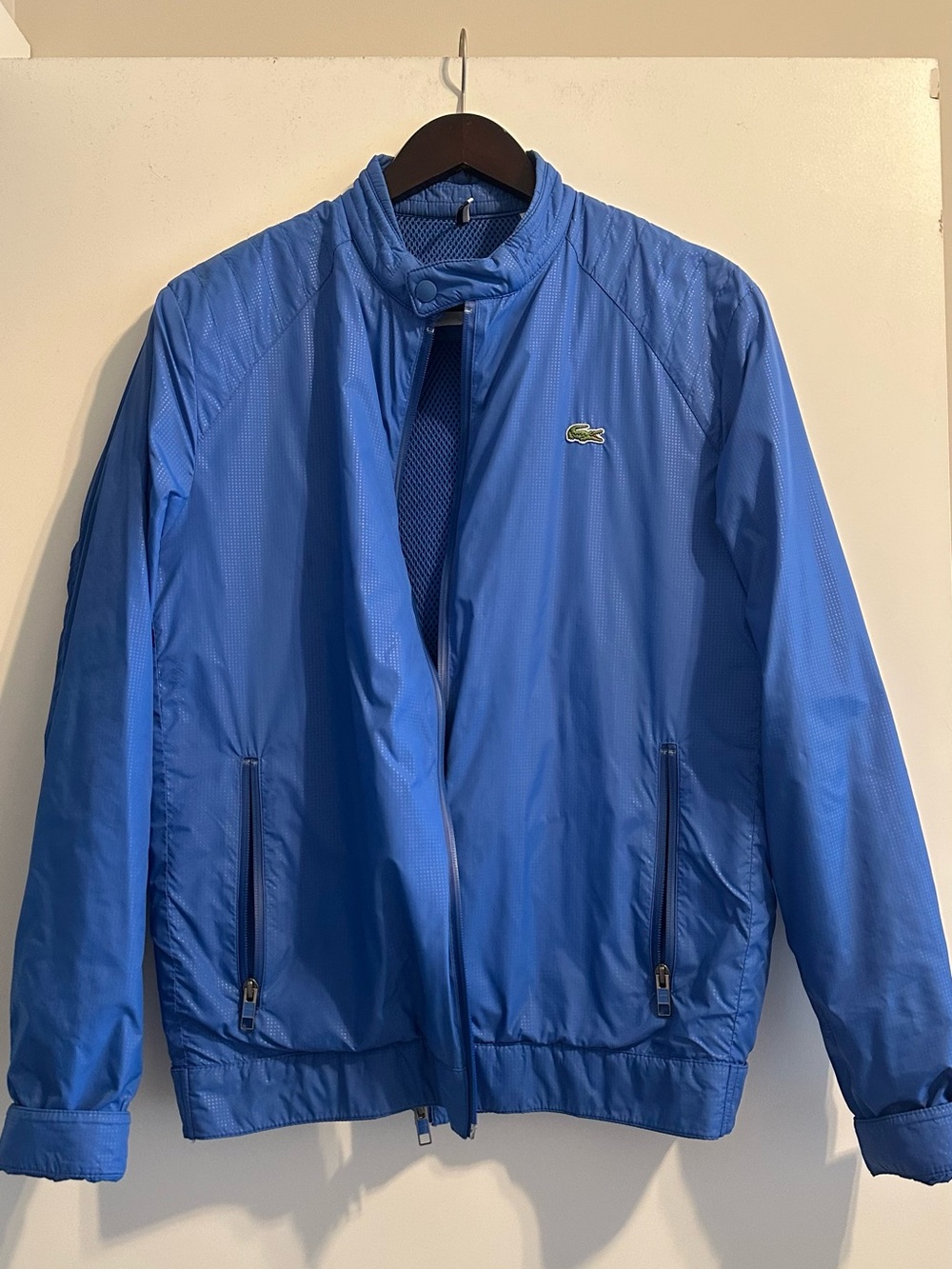 Lacoste Men’s Bright Blue Zip Windbreaker Jacket